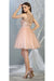 Quince Dama Dresses - Short Quinceanera Dresses in Color Blush