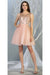 Quince Dama Dresses - Short Quinceanera Dresses in Color Blush