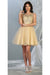 Quince Dama Dresses - Short Quinceanera Dresses in Color Champagne