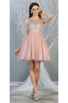 Quince Dama Dresses - Short Quinceanera Dresses in Color Mauve