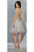 Quince Dama Dresses - Short Quinceanera Dresses in Color Silver