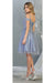 Quince Dama Dresses - Short Quinceanera Dresses in Color Dusty Blue