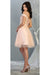 Quince Dama Dresses - Short Quinceanera Dresses in Color Blush