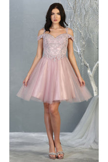 Quince Dama Dresses - Short Quinceanera Dresses in Color Mauve