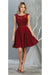 Quince Dama Dresses - Short Quinceanera Dresses in Color Burgundy