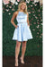 Quince Dama Dresses - Short Quinceanera Dresses in Color Baby Blue