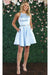 Quince Dama Dresses - Short Quinceanera Dresses in Color Baby Blue