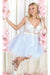 Quince Dama Dresses - Short Quinceanera Dresses in Color Baby Blue