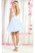 Quince Dama Dresses - Short Quinceanera Dresses in Color Baby Blue