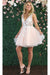 Quince Dama Dresses - Short Quinceanera Dresses in Color Blush