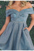 Quince Dama Dresses - Short Quinceanera Dresses in Color Aqua/Multi