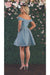 Quince Dama Dresses - Short Quinceanera Dresses in Color Aqua/Multi