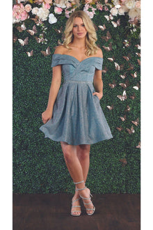 Quince Dama Dresses - Short Quinceanera Dresses in Color Aqua/Multi