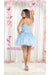 Quince Dama Dresses - Short Quinceanera Dresses in Color Baby Blue