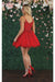 Quince Dama Dresses - Short Quinceanera Dresses in Color Red