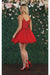 Quince Dama Dresses - Short Quinceanera Dresses in Color Red