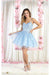 Quince Dama Dresses - Short Quinceanera Dresses in Color Baby Blue