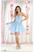 Quince Dama Dresses - Short Quinceanera Dresses in Color Baby Blue