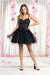Quince Dama Dresses - Short Quinceanera Dresses in Color Black