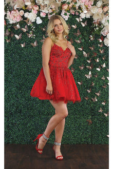 Quince Dama Dresses - Short Quinceanera Dresses in Color Red