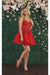 Quince Dama Dresses - Short Quinceanera Dresses in Color Red