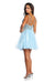 Quince Dama Dresses - Short Quinceanera Dresses in Color Dusty Blue