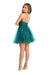 Quince Dama Dresses - Short Quinceanera Dresses in Color Hunter Green