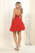 Quince Dama Dresses - Short Quinceanera Dresses in Color Red