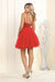 Quince Dama Dresses - Short Quinceanera Dresses in Color Red