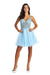 Quince Dama Dresses - Short Quinceanera Dresses in Color Dusty Blue