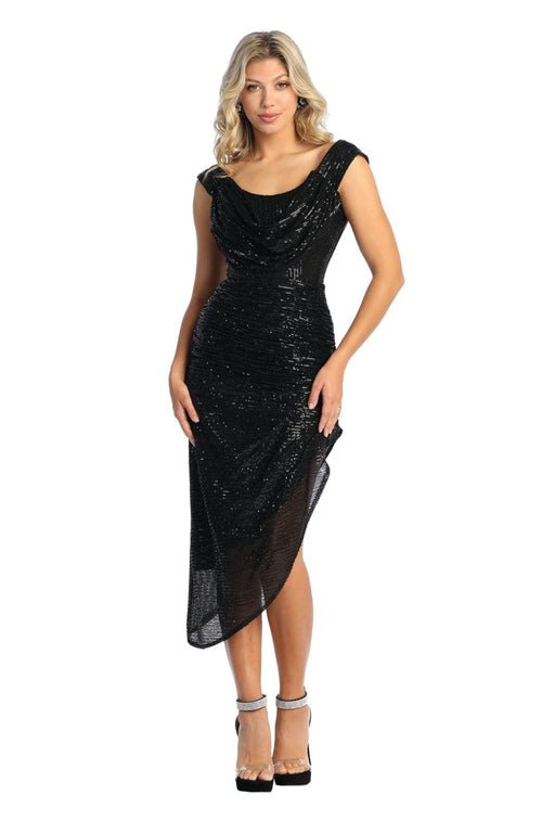 Quince Dama Dresses - Short Quinceanera Dresses in Color Black