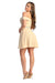 Quince Dama Dresses - Short Quinceanera Dresses in Color Champagne