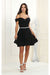 Quince Dama Dresses - Short Quinceanera Dresses in Color Black