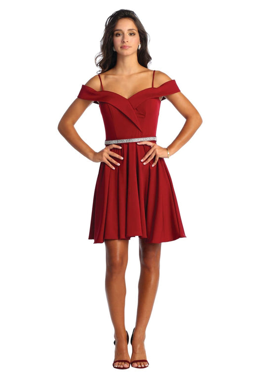 Quince Dama Dresses - Short Quinceanera Dresses in Color Burgundy