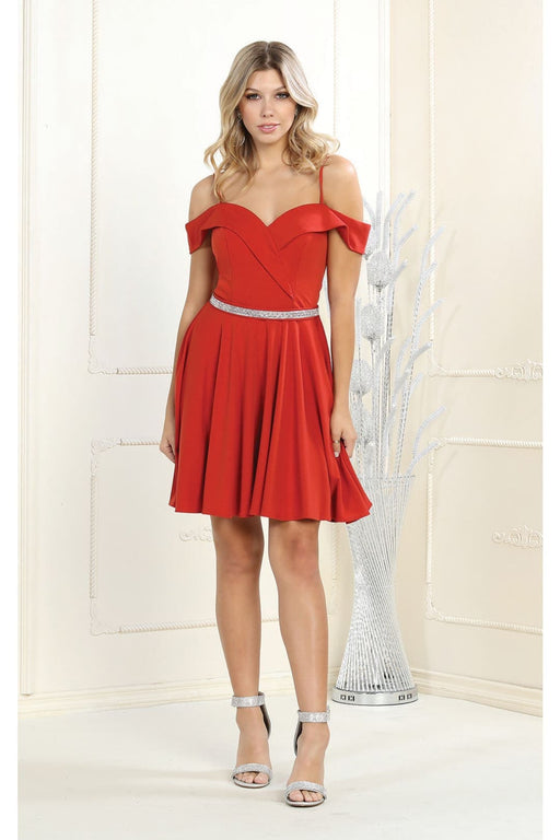 Quince Dama Dresses - Short Quinceanera Dresses in Color Rust