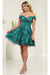 Quince Dama Dresses - Short Quinceanera Dresses in Color Hunter Green