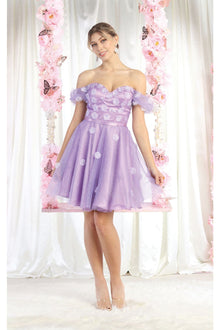 Quince Dama Dresses - Short Quinceanera Dresses in Color Lilac