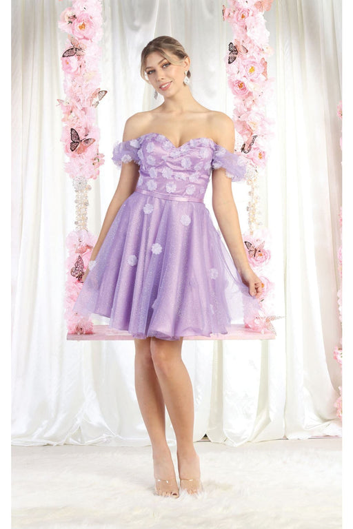 Quince Dama Dresses - Short Quinceanera Dresses in Color Lilac
