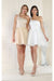Quince Dama Dresses - Short Quinceanera Dresses in Color Champagne