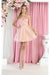 Quince Dama Dresses - Short Quinceanera Dresses in Color Blush