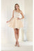 Quince Dama Dresses - Short Quinceanera Dresses in Color Champagne