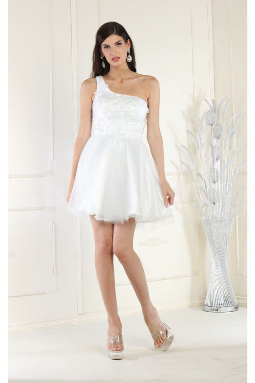 Quince Dama Dresses - Short Quinceanera Dresses in Color White