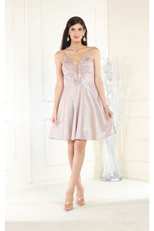 Quince Dama Dresses - Short Quinceanera Dresses in Color Rose Gold