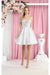 Quince Dama Dresses - Short Quinceanera Dresses in Color Silver