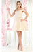 Quince Dama Dresses - Short Quinceanera Dresses in Color Champagne