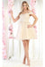 Quince Dama Dresses - Short Quinceanera Dresses in Color Champagne