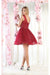 Quince Dama Dresses - Short Quinceanera Dresses in Color Burgundy