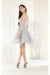 Quince Dama Dresses - Short Quinceanera Dresses in Color Silver