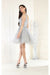 Quince Dama Dresses - Short Quinceanera Dresses in Color Silver