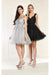 Quince Dama Dresses - Short Quinceanera Dresses in Color Silver